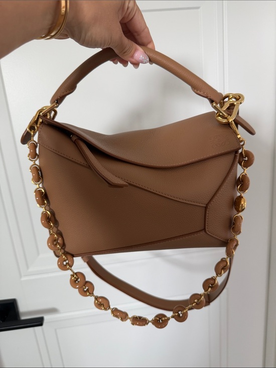 Loewe Handbags - Loewe Puzzle Small Shoulder Bag in Tan Leather with Donut Strap